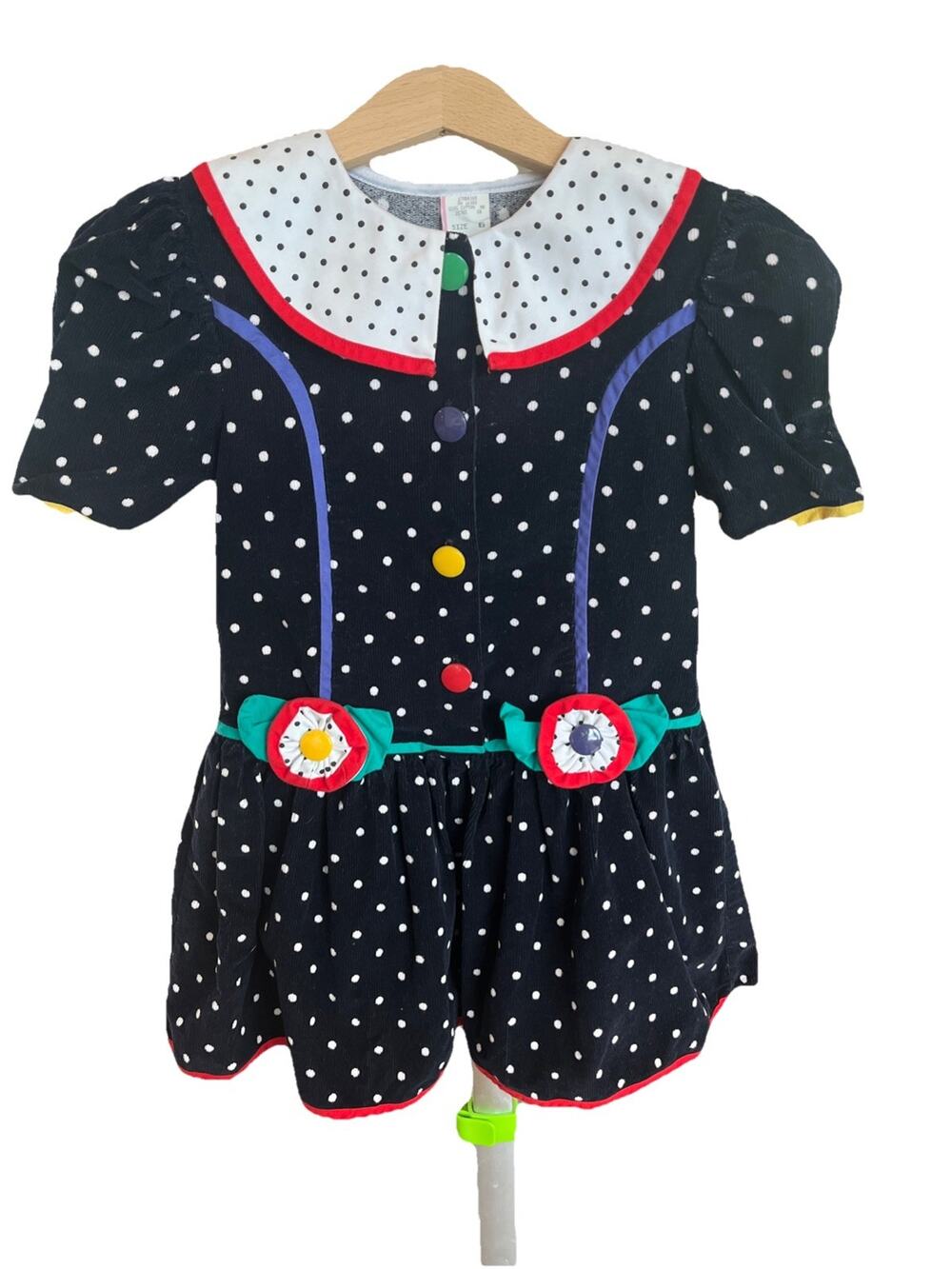 Baby Togs 1980s Navy Velour Dress Girls 6 Retro Kidcore